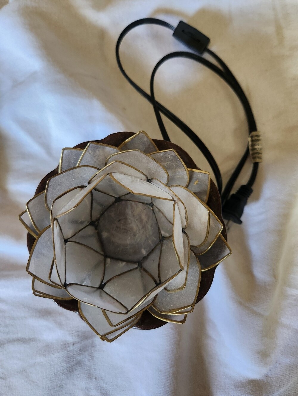 Culture Intrigue Capiz Shell Lotus Electric Wax Warmer Boho Lamp